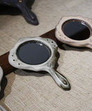 還原燒白釉閃亮滴膠鏡子（小）